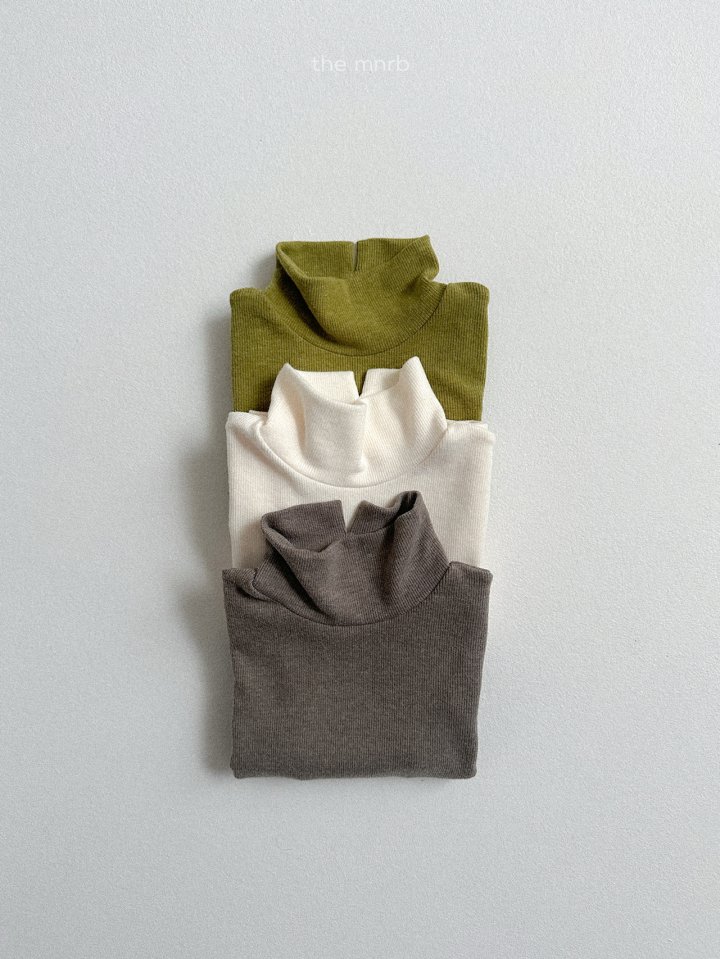 Mini Robe - Korean Baby Fashion - #babyboutique - Ribbed Slit Turtleneck Tee