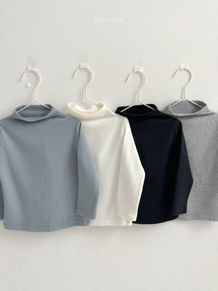Mini Robe - Korean Baby Fashion - #babyclothing - Peach Warm Mock Neck Tee - 3