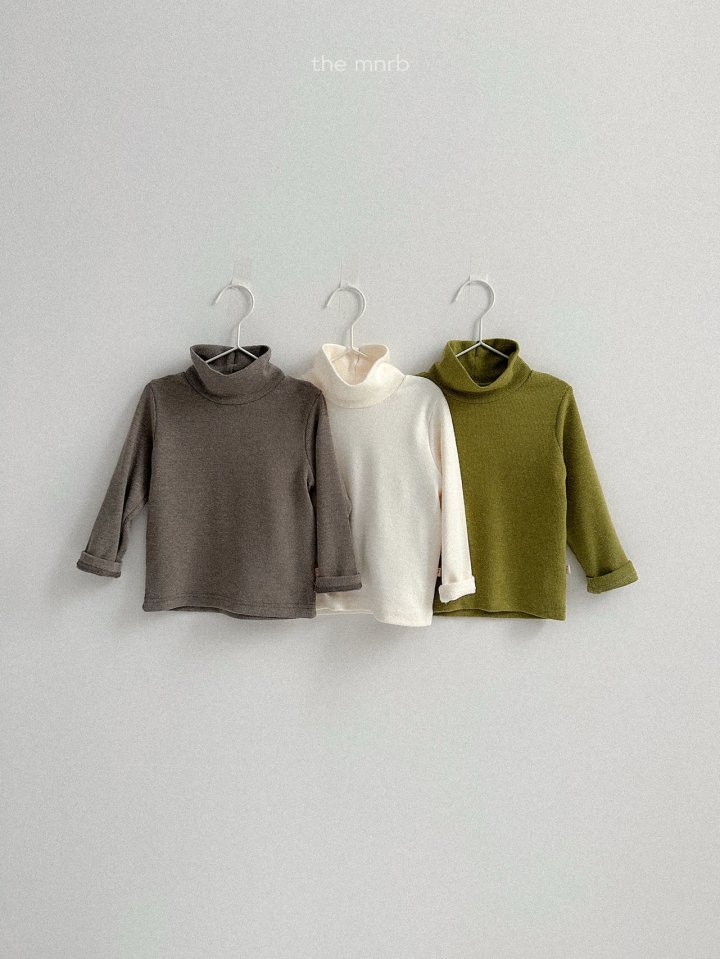 Mini Robe - Korean Baby Fashion - #babyclothing - Ribbed Slit Turtleneck Tee - 3