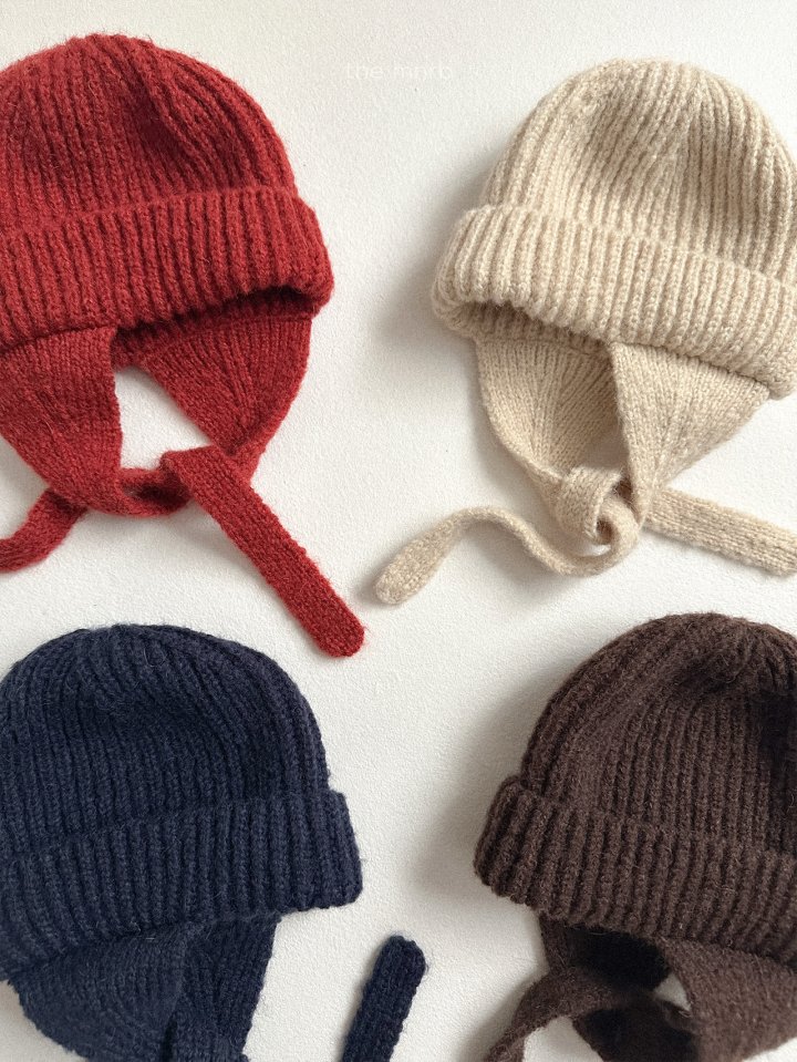 Mini Robe - Korean Baby Fashion - #babyclothing - Earflap Round Beanie - 4