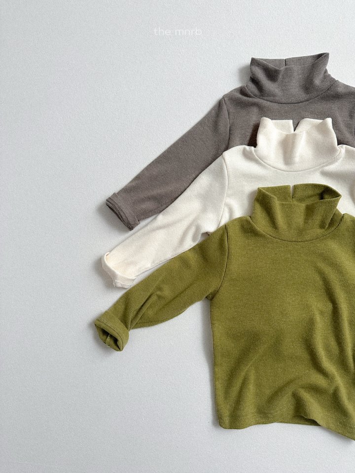 Mini Robe - Korean Baby Fashion - #babylifestyle - Ribbed Slit Turtleneck Tee - 7