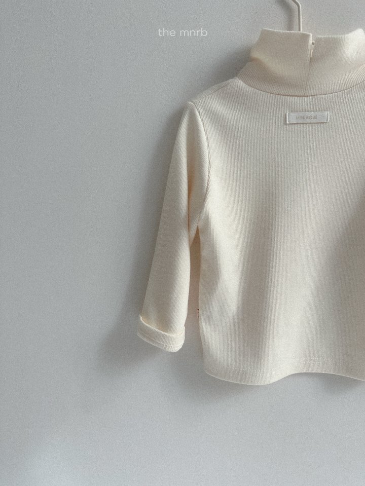 Mini Robe - Korean Baby Fashion - #babyoninstagram - Ribbed Slit Turtleneck Tee - 8