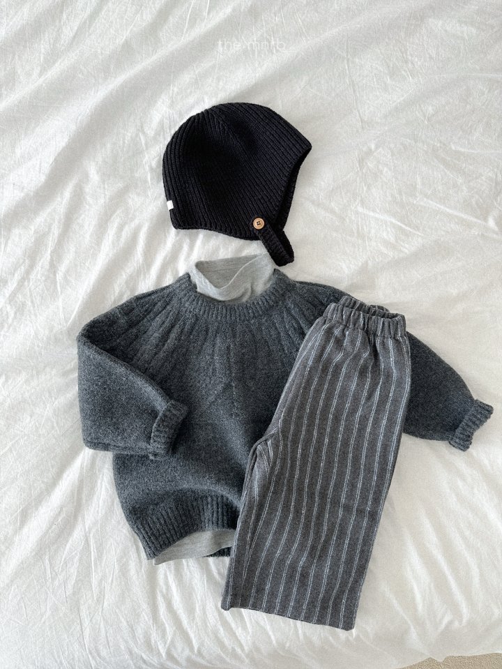 Mini Robe - Korean Baby Fashion - #babyootd - Peach Warm Mock Neck Tee - 9