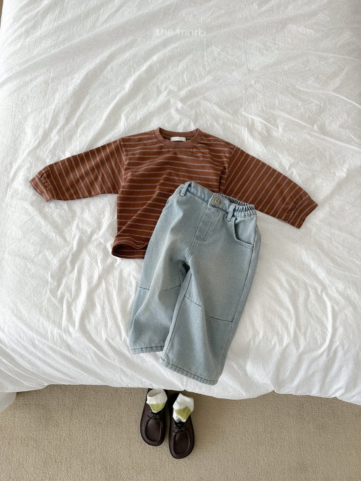 Mini Robe - Korean Baby Fashion - #babyoutfit - James Stripe Tee - 5
