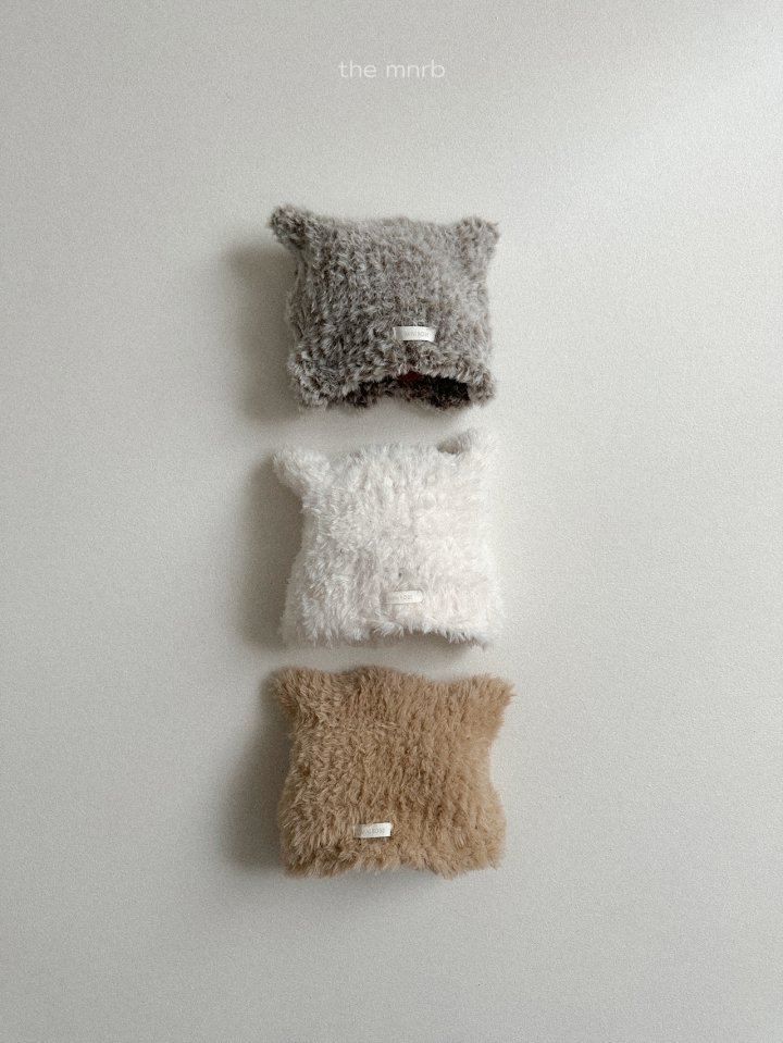 Mini Robe - Korean Baby Fashion - #onlinebabyboutique - Boucle Cat Beanie - 9