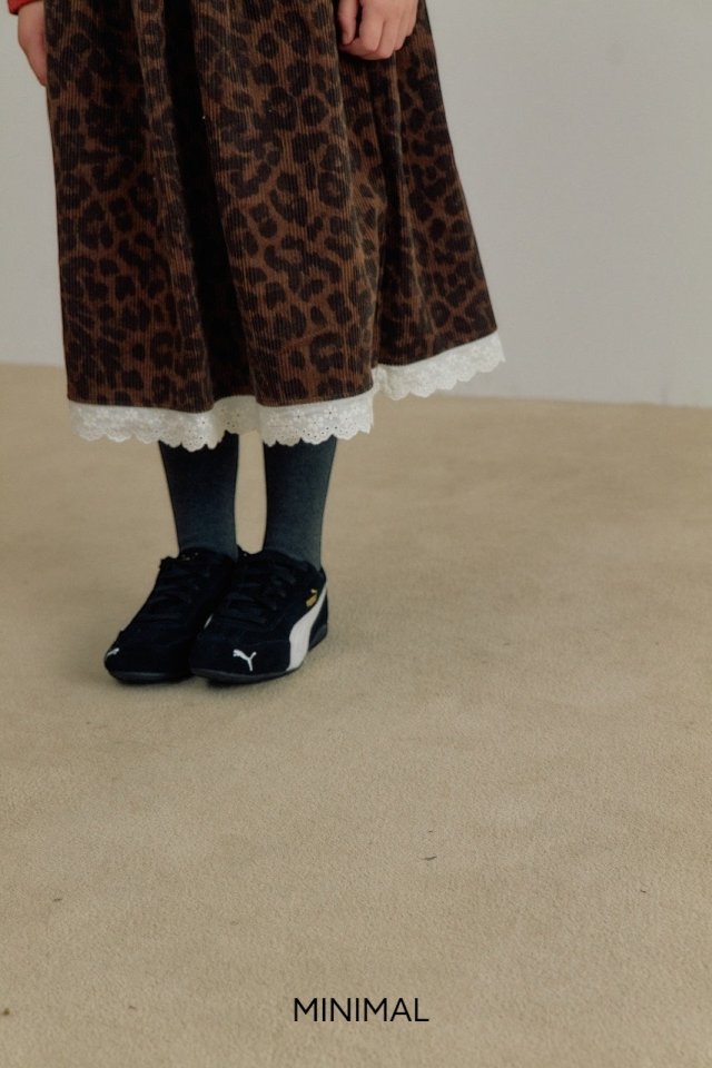 Minimal - Korean Children Fashion - #Kfashion4kids - Leopard Lace Long Skirt - 10