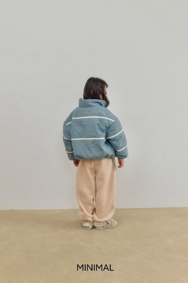 Minimal - Korean Children Fashion - #Kfashion4kids - Line Check Padded Jacket - 9