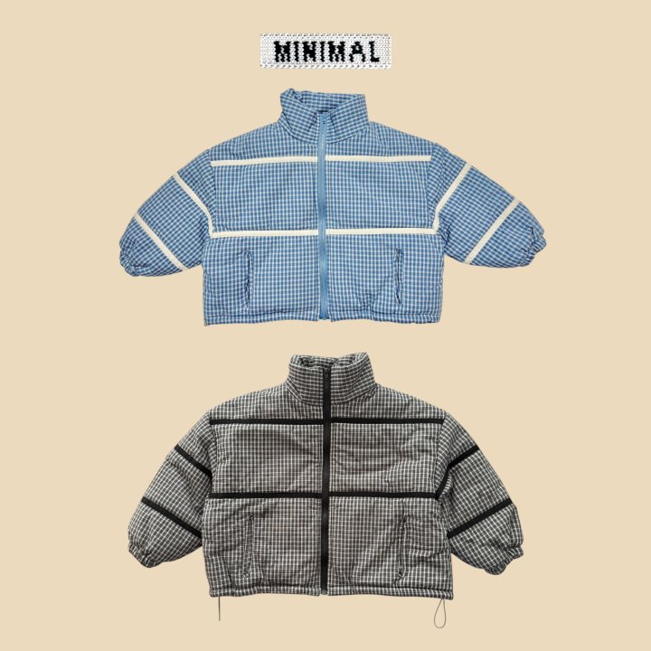 Minimal - Korean Children Fashion - #childofig - Line Check Padded Jacket