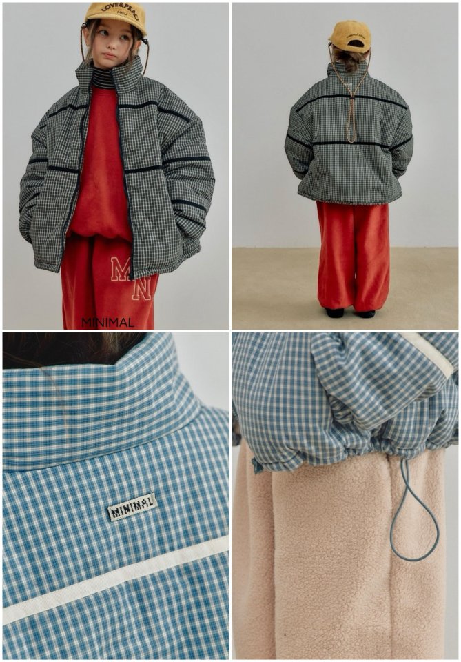 Minimal - Korean Children Fashion - #designkidswear - Line Check Padded Jacket - 3