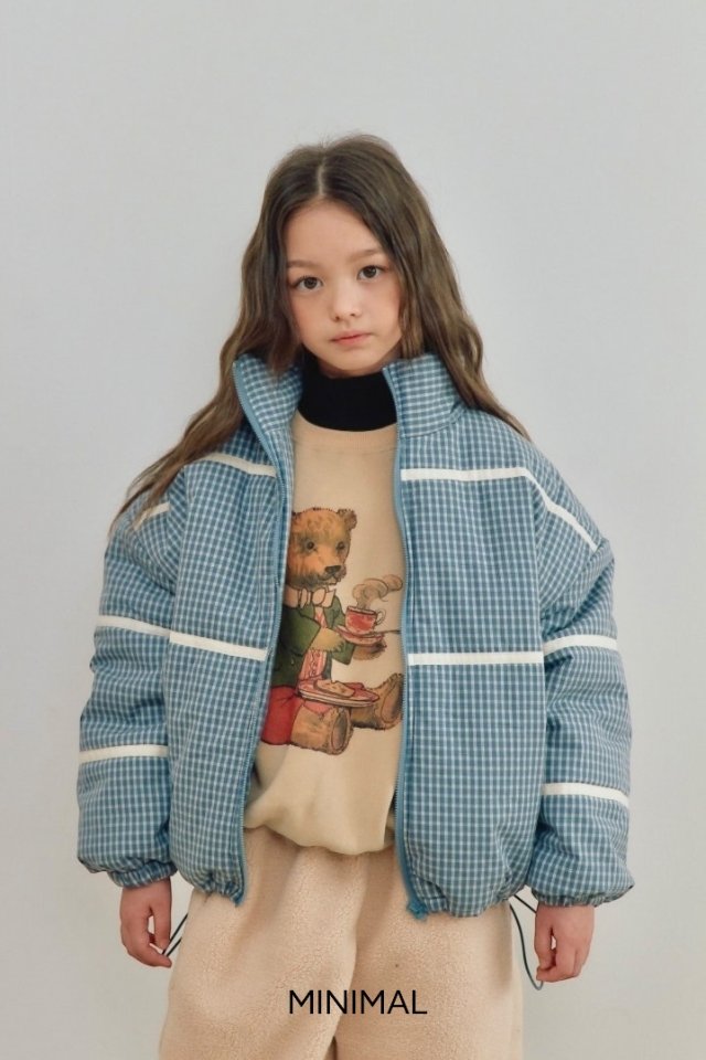 Minimal - Korean Children Fashion - #designkidswear - Line Check Padded Jacket - 4