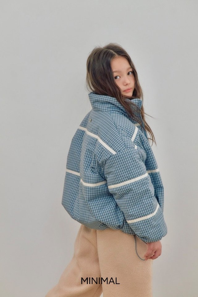 Minimal - Korean Children Fashion - #fashionkids - Line Check Padded Jacket - 5