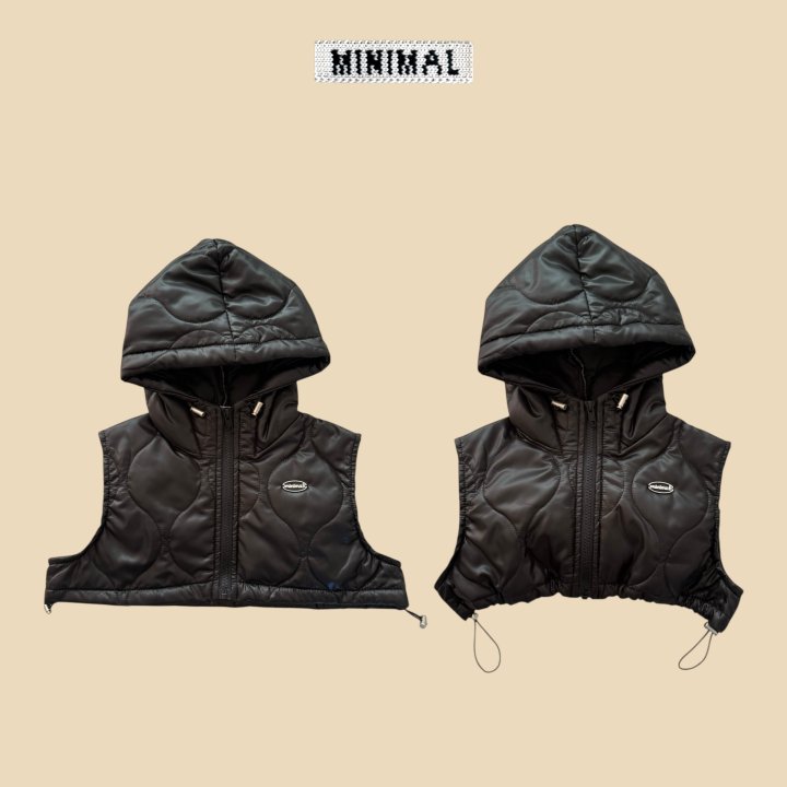 Minimal - Korean Children Fashion - #fashionkids - Quilted Short Hoodie Vest