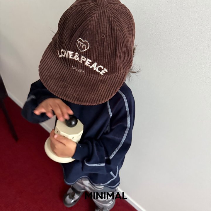 Minimal - Korean Children Fashion - #kidzfashiontrend - Corduroy Love Peace Cap - 10
