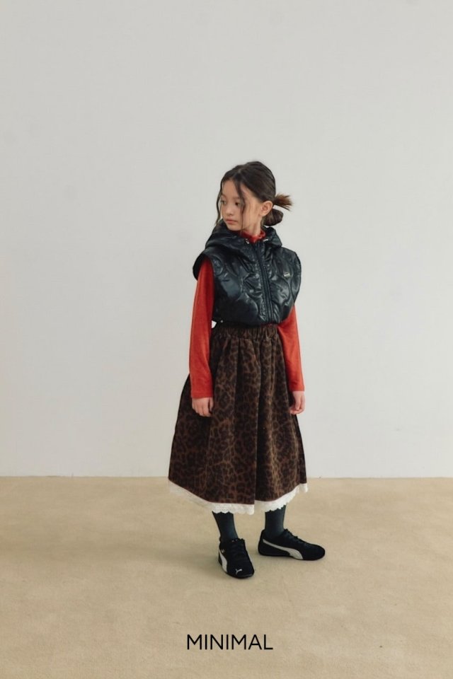 Minimal - Korean Children Fashion - #littlefashionista - Leopard Lace Long Skirt - 11
