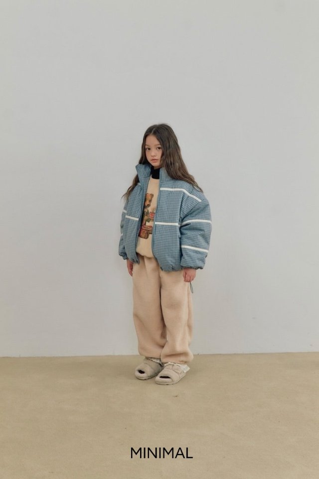 Minimal - Korean Children Fashion - #littlefashionista - Line Check Padded Jacket - 10