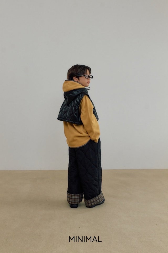 Minimal - Korean Children Fashion - #littlefashionista - Quilted Short Hoodie Vest - 6