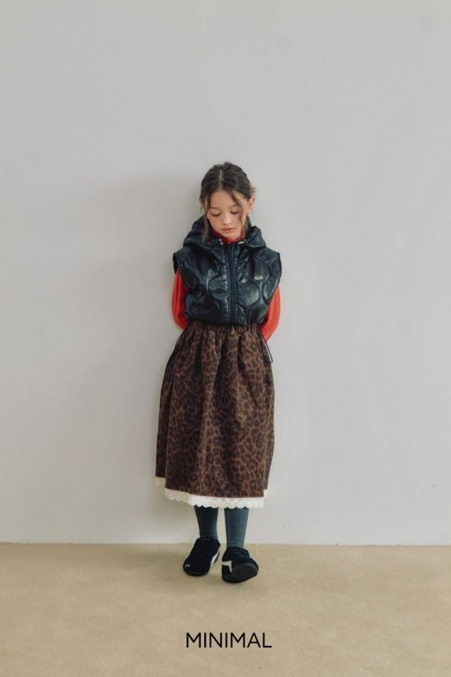 Minimal - Korean Children Fashion - #magicofchildhood - Leopard Lace Long Skirt - 12