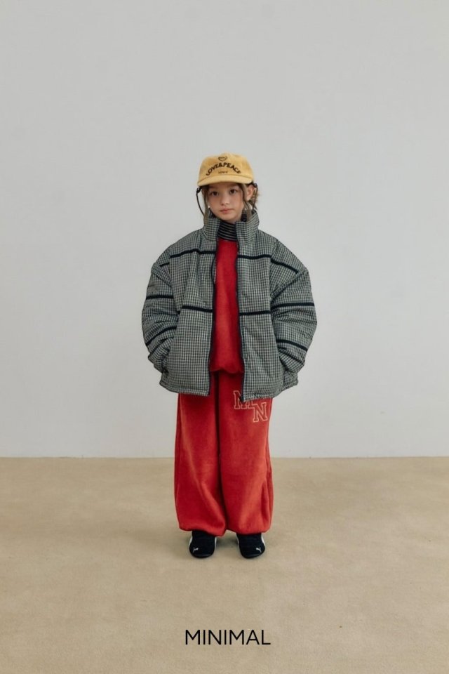 Minimal - Korean Children Fashion - #magicofchildhood - Line Check Padded Jacket - 11