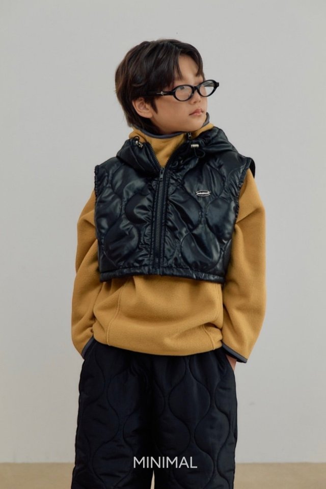 Minimal - Korean Children Fashion - #magicofchildhood - Quilted Short Hoodie Vest - 7