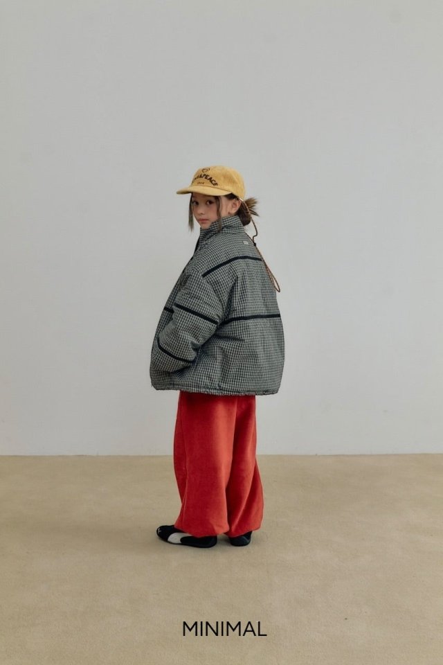 Minimal - Korean Children Fashion - #minifashionista - Line Check Padded Jacket - 12