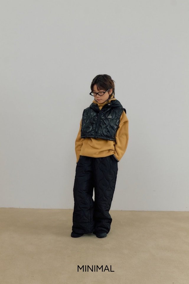Minimal - Korean Children Fashion - #minifashionista - Quilted Short Hoodie Vest - 8