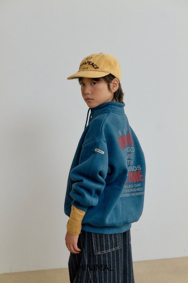 Minimal - Korean Children Fashion - #todddlerfashion - About Half Zip-Up Sweatshirt - 12