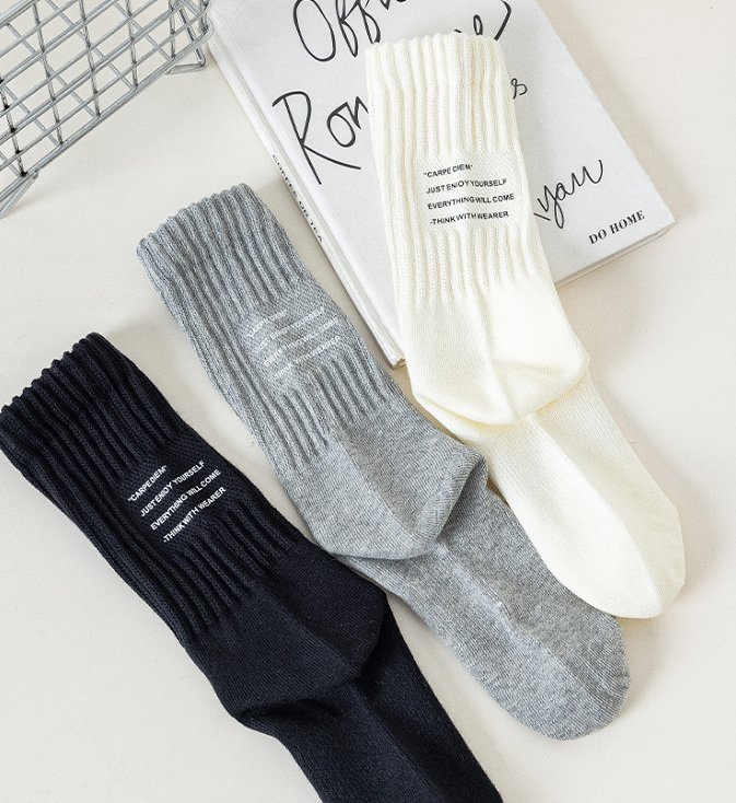 Miso - Korean Children Fashion - #fashionkids - Back Letter Sock Set - 2