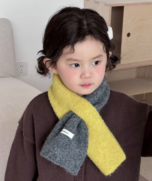 Miso - Korean Children Fashion - #kidsshorts - Half Half Scarf - 3