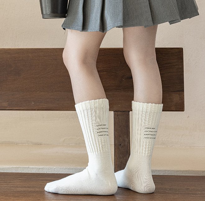 Miso - Korean Children Fashion - #kidsshorts - Back Letter Sock Set - 3