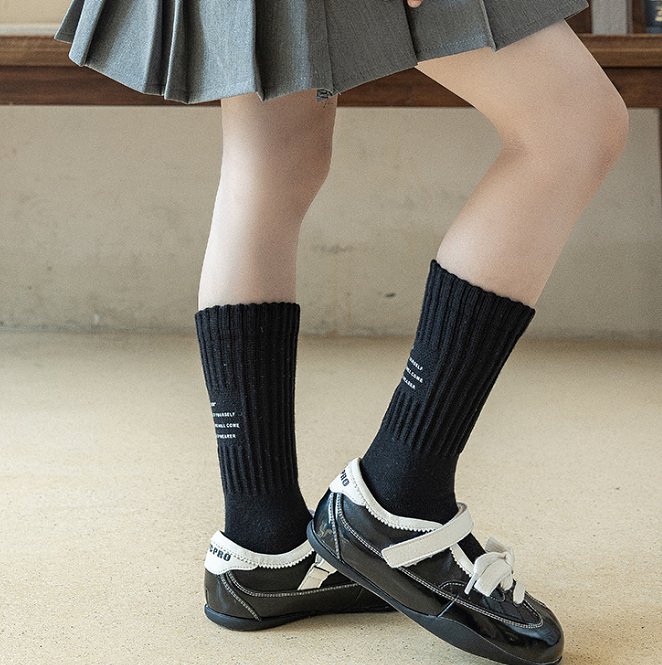 Miso - Korean Children Fashion - #magicofchildhood - Back Letter Sock Set - 8