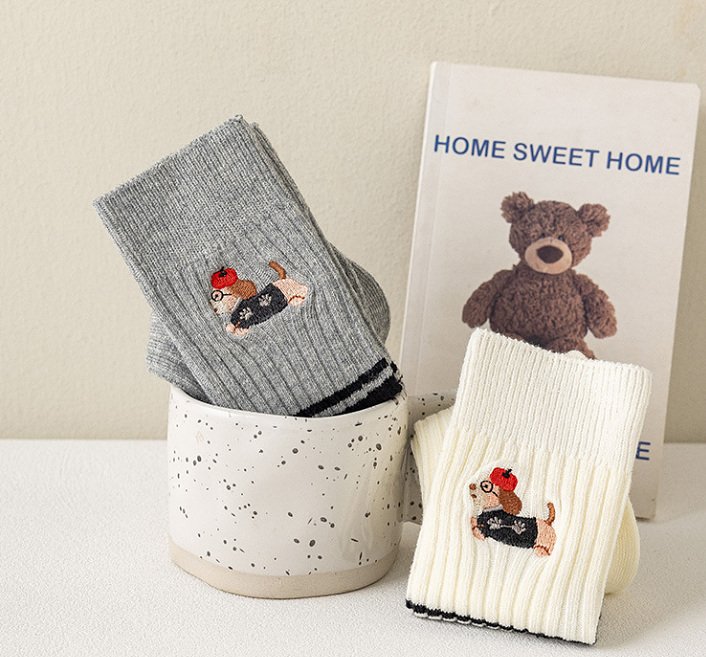Miso - Korean Children Fashion - #minifashionista - Puppy Stripe Tights - 7