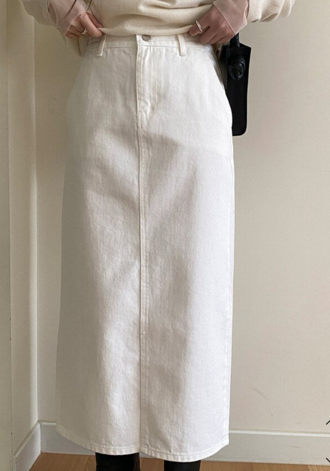 Moani - Korean Women Fashion - #womensfashion - Fave Back Slit Denim Skirt - 4