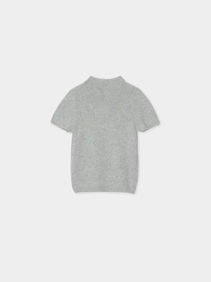 Moani - Korean Women Fashion - #momslook - Turtle Neck Half Sleeve Raccoon Knit - 9