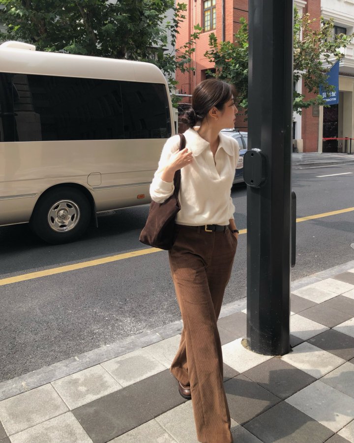 Moani - Korean Women Fashion - #momslook - Corduroy Semi Wide Pants - 8