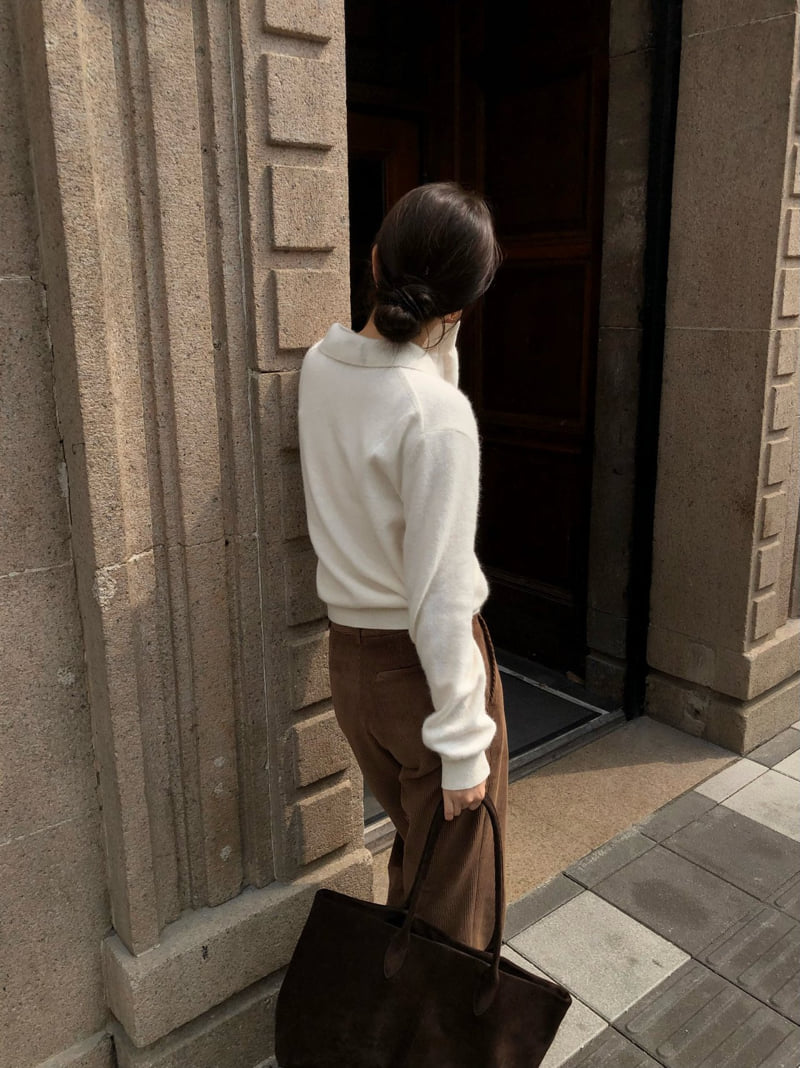 Moani - Korean Women Fashion - #momslook - Raccoon Overfit Collar Knit - 3