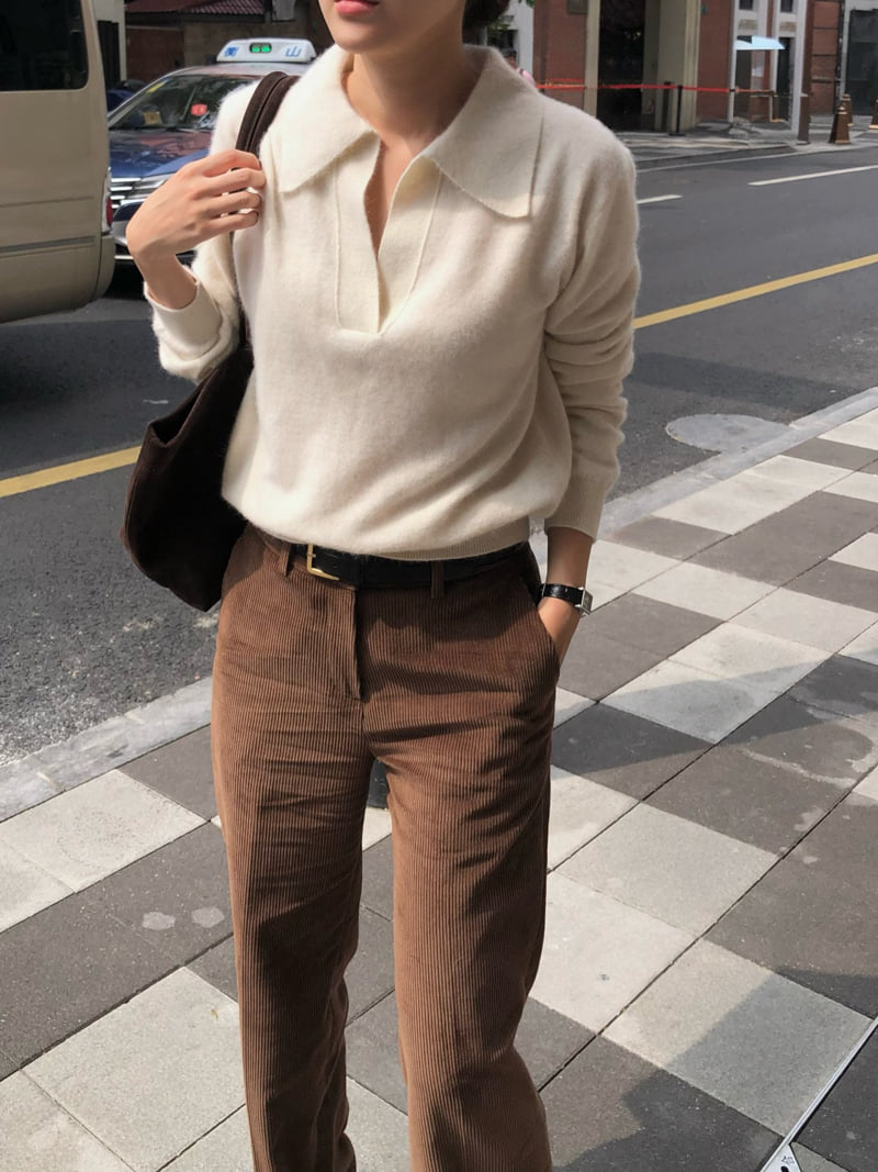 Moani - Korean Women Fashion - #momslook - Raccoon Overfit Collar Knit - 5
