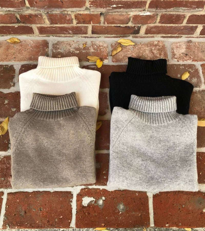 Moani - Korean Women Fashion - #momslook - Mink Cashmere Turtleneck Knit - 2