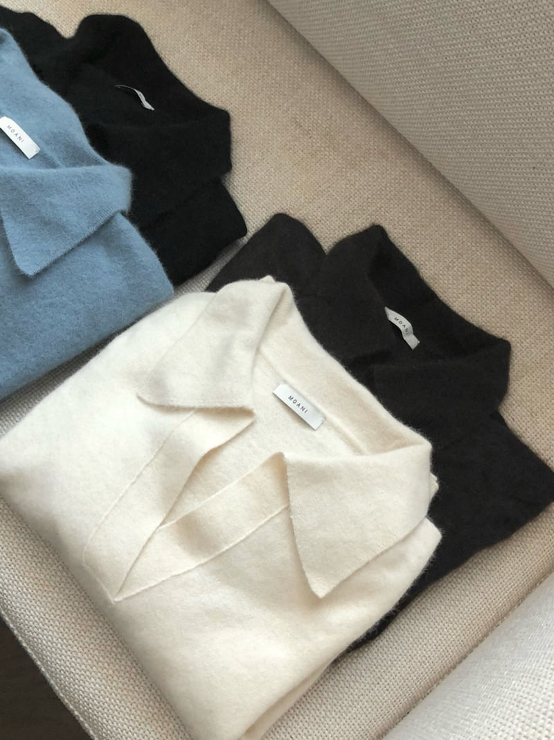 Moani - Korean Women Fashion - #thatsdarling - Raccoon Overfit Collar Knit
