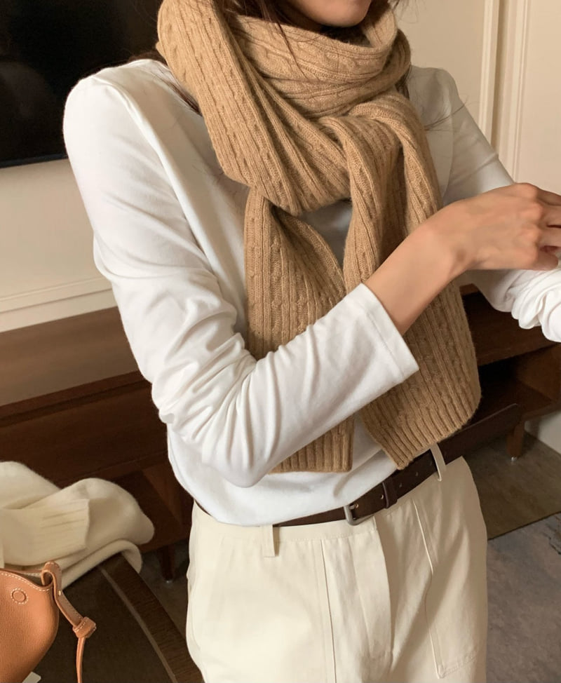 Moani - Korean Women Fashion - #thatsdarling - Wool Cashmere Cable Muffler - 9