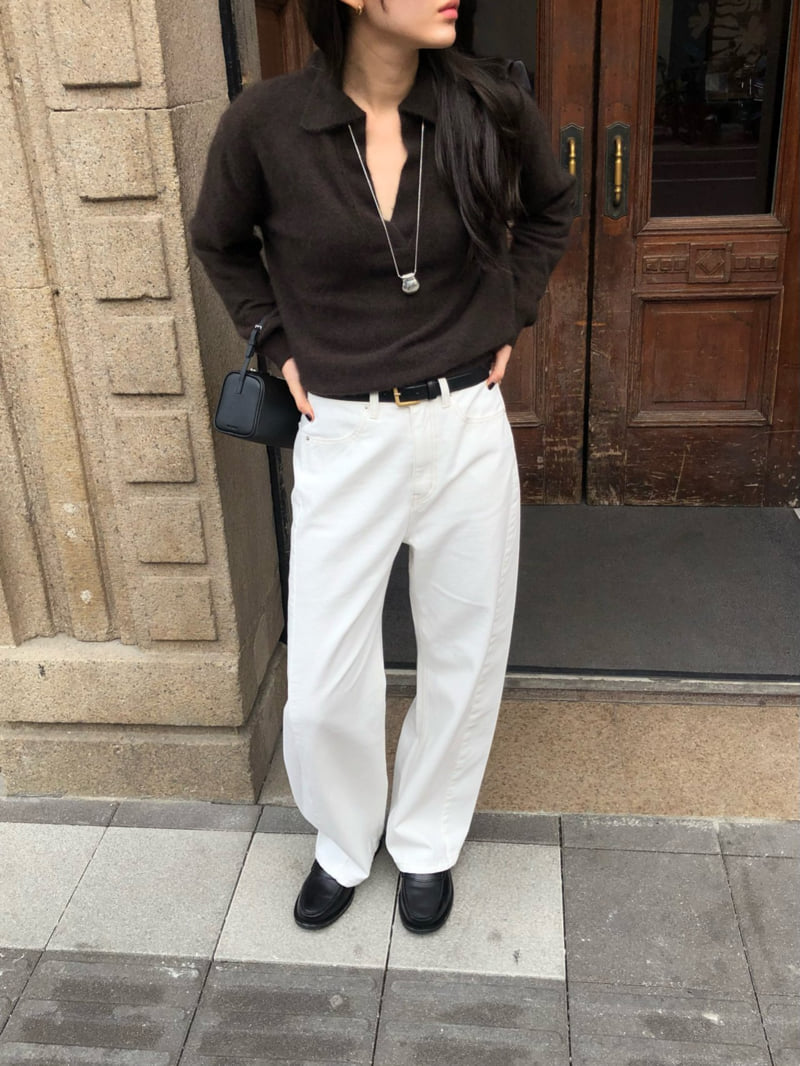 Moani - Korean Women Fashion - #vintageinspired - Curved Denim Pants - 8