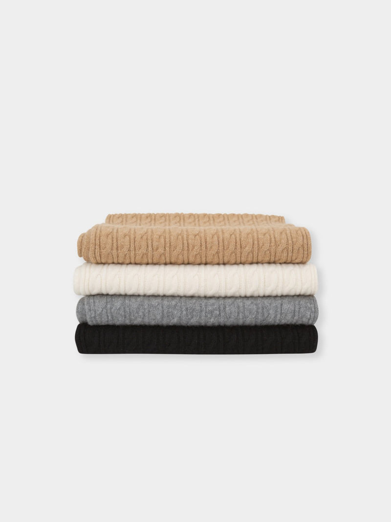 Moani - Korean Women Fashion - #vintageinspired - Wool Cashmere Cable Muffler - 3