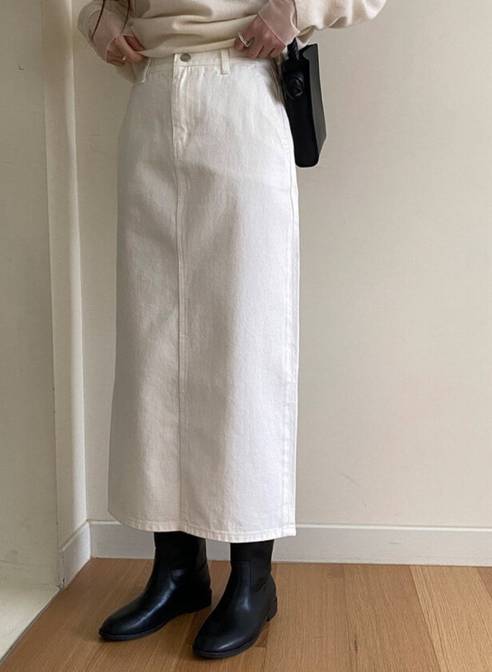 Moani - Korean Women Fashion - #womensfashion - Fave Back Slit Denim Skirt - 3