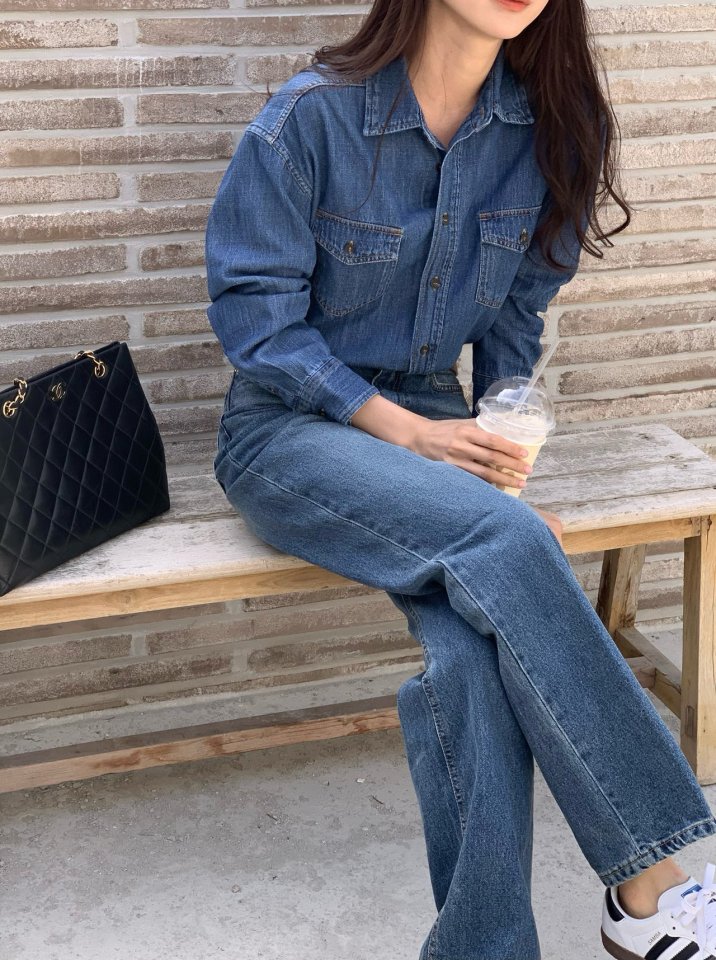 Moani - Korean Women Fashion - #momslook - Western Denim Shirts - 4
