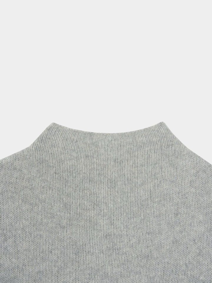 Moani - Korean Women Fashion - #womensfashion - Turtle Neck Half Sleeve Raccoon Knit - 6