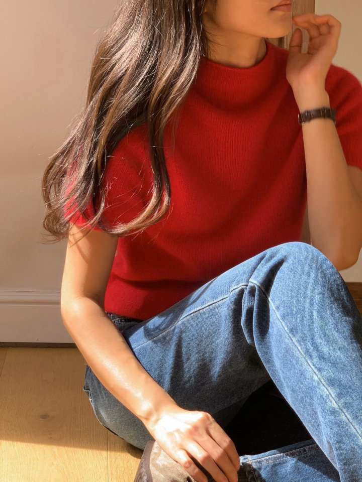 Moani - Korean Women Fashion - #womensfashion - Turtle Neck Half Sleeve Raccoon Knit - 9