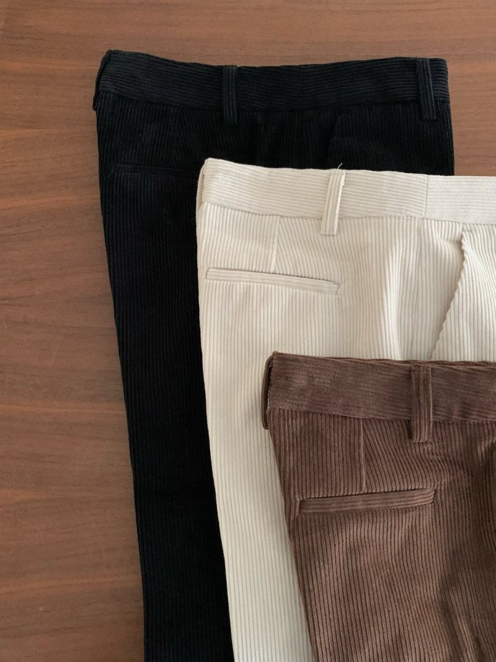 Moani - Korean Women Fashion - #womensfashion - Corduroy Semi Wide Pants - 8