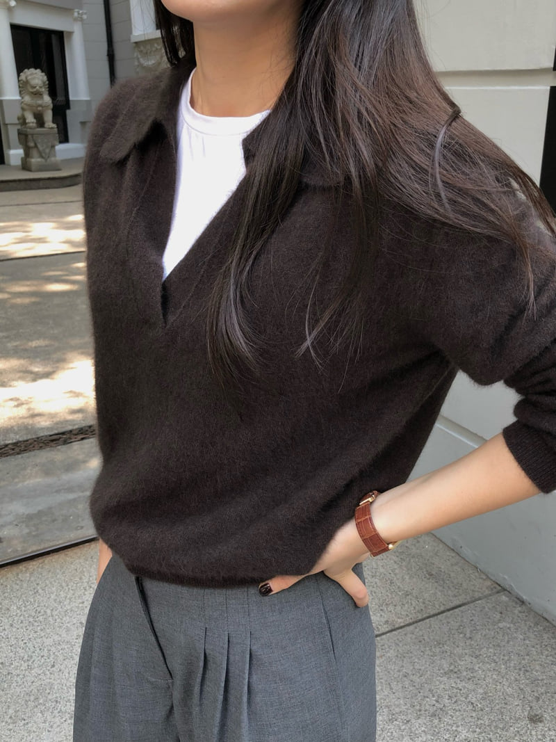 Moani - Korean Women Fashion - #womensfashion - Raccoon Overfit Collar Knit - 10