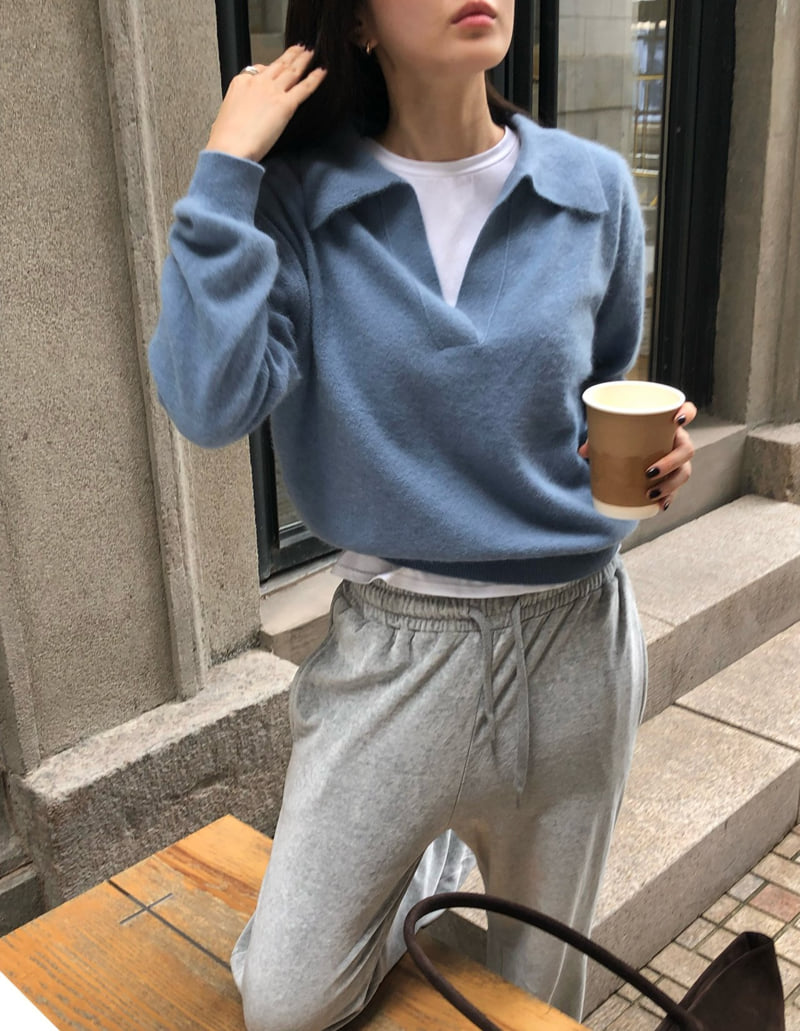 Moani - Korean Women Fashion - #womensfashion - Raccoon Overfit Collar Knit - 6