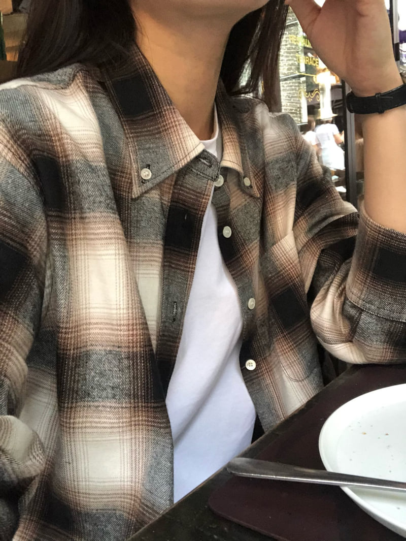 Moani - Korean Women Fashion - #womensfashion - Classic Over Check Shirt - 6