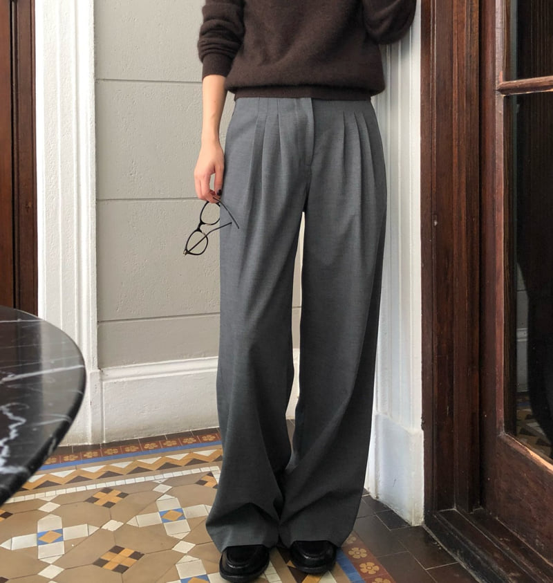 Moani - Korean Women Fashion - #womensfashion - Wool Low Wide Slacks - 3